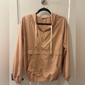 Pink-Peach Quarter Zip Lightweight Jacket